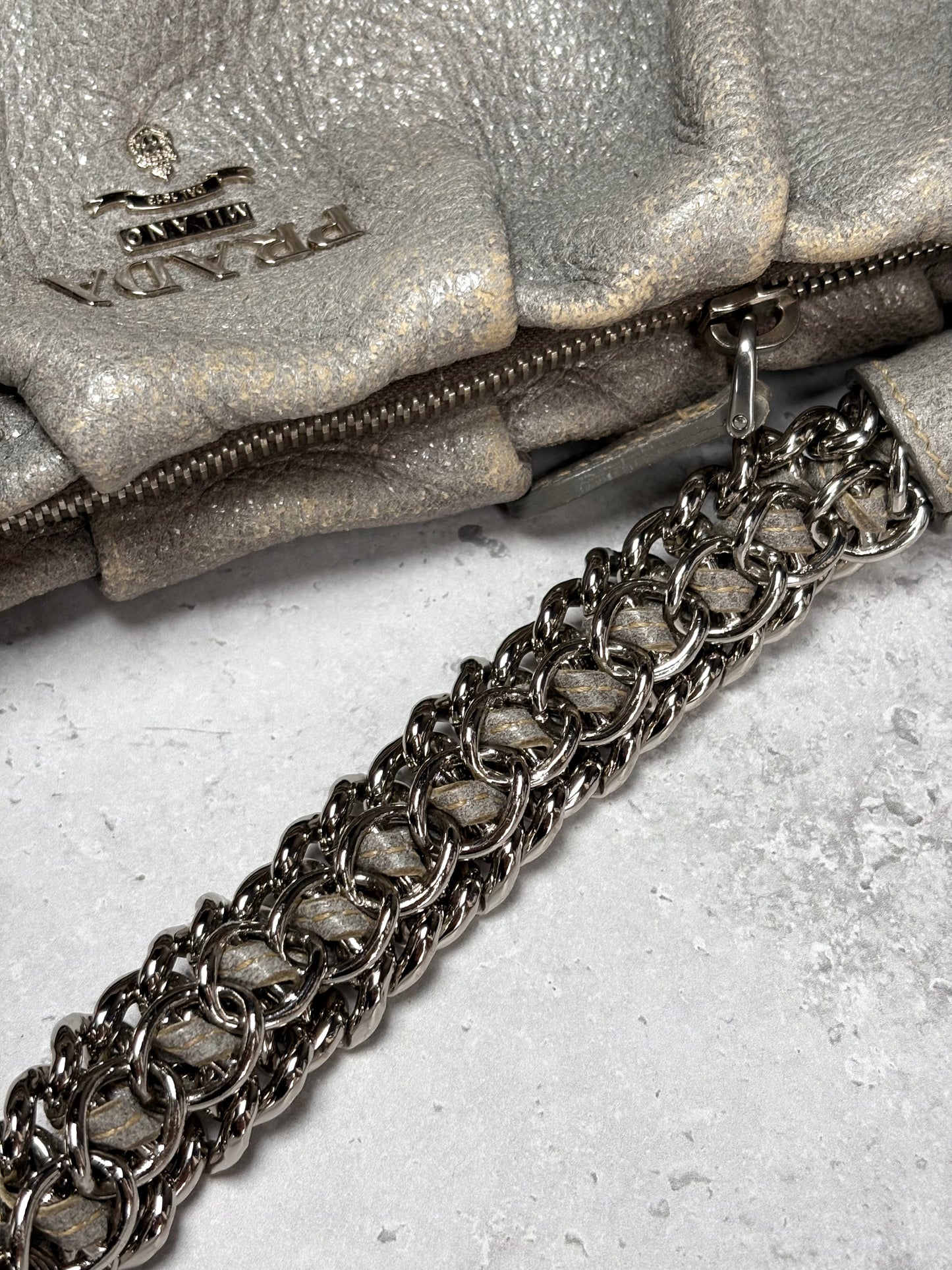 Prada Grey Chain Bag