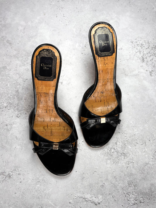 Dior Patent Bow Mules