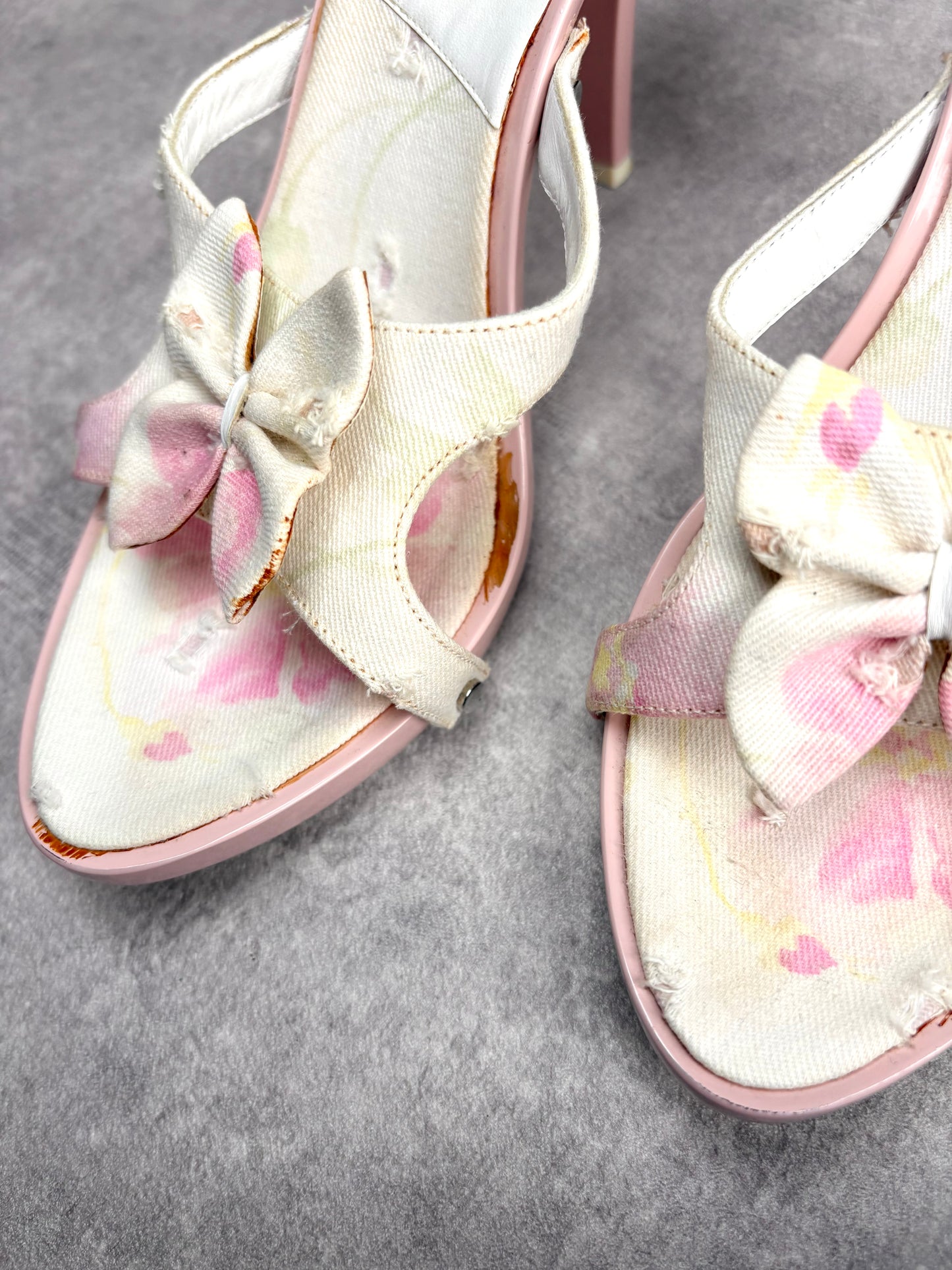 Dior Distressed Floral Mules
