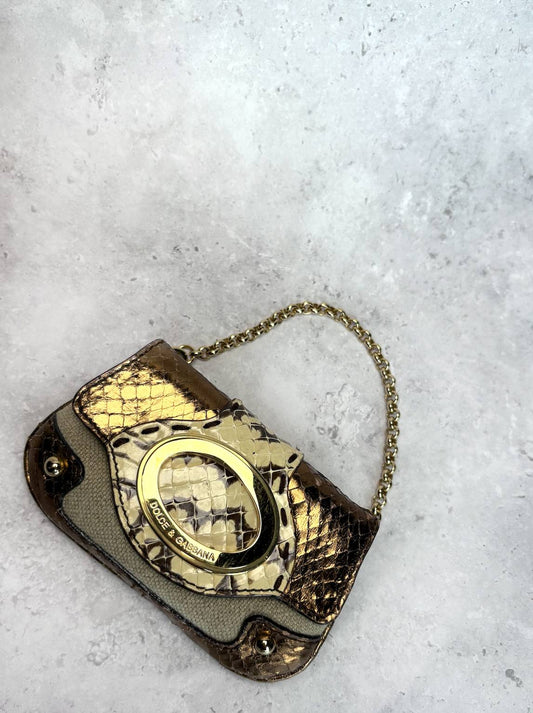 D&G Snakeskin and Gold Mini Purse